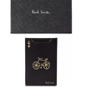 PAUL SMITH Black & Gold Queen 'Q' No. 9 Card Holder Wallet *NEW W/TAGS* $225  👑
